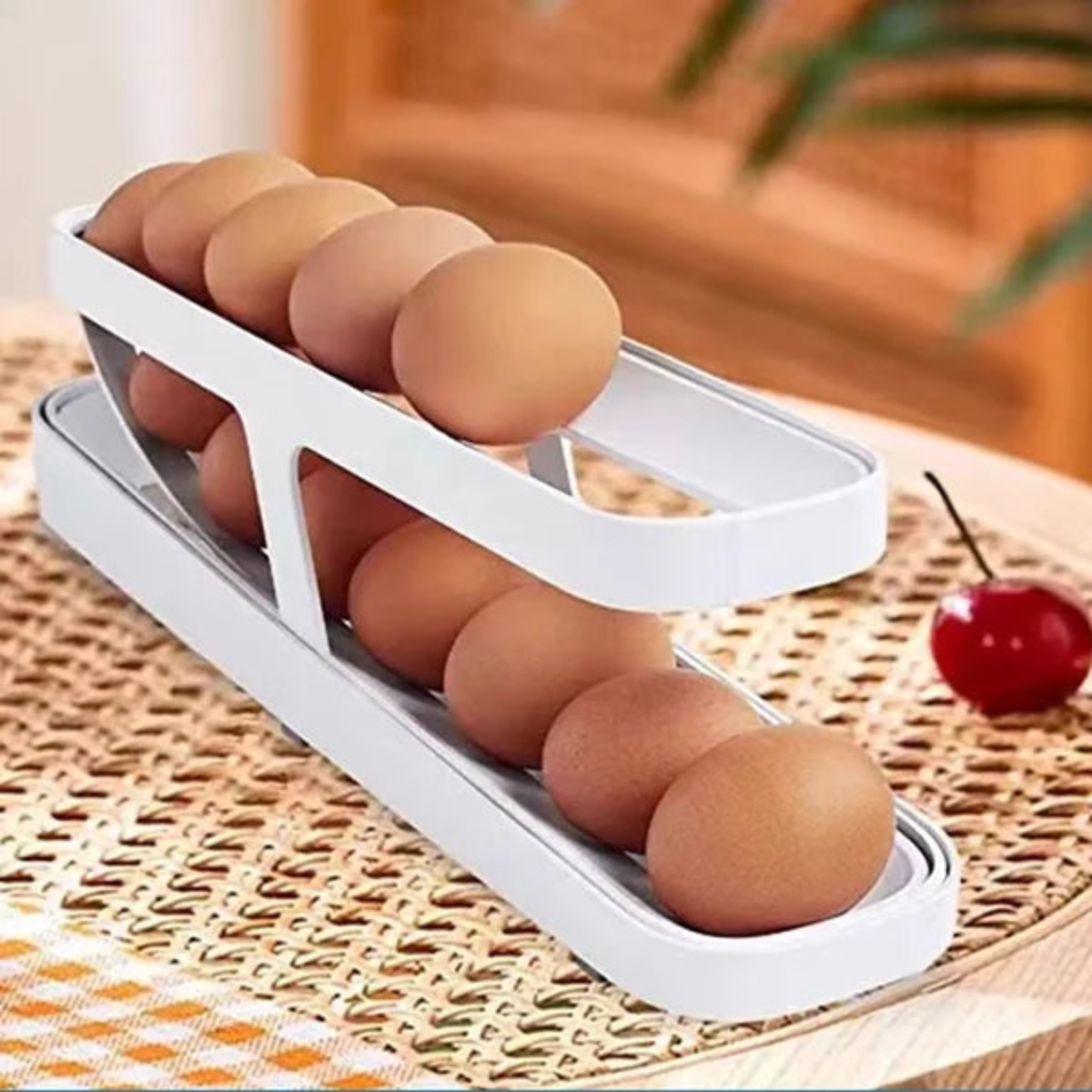 Kompakt Eggbeholder – Praktisk Oppbevaring Og Plassbesparelse