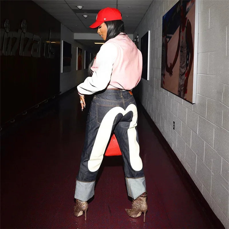 Νίνα | Παντελόνι Μόδας – Ευθεία Γραμμή Και Σχέδιο Καρδιάς Σε Αντίθεση