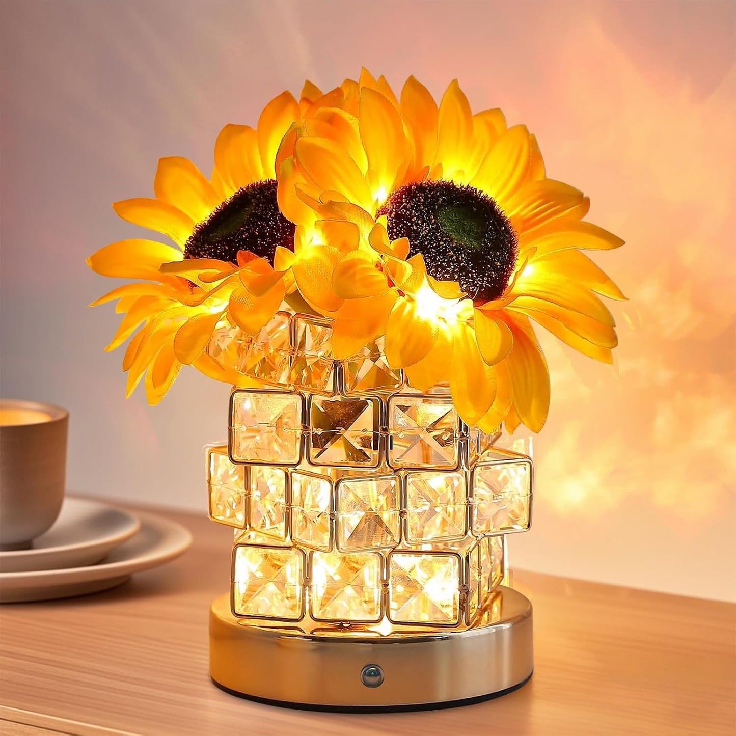 Solsikke Bordlampe – Varmt og Dekorativt Lys