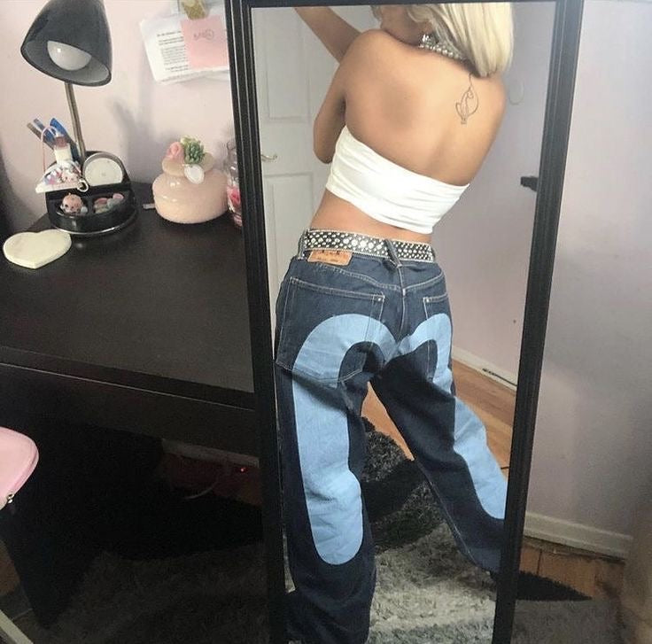 Νίνα | Παντελόνι Μόδας – Ευθεία Γραμμή Και Σχέδιο Καρδιάς Σε Αντίθεση