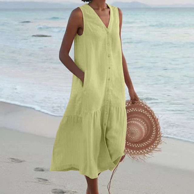 Sandrine | Robe Légère D’Été – Élégance Et Décolleté En V