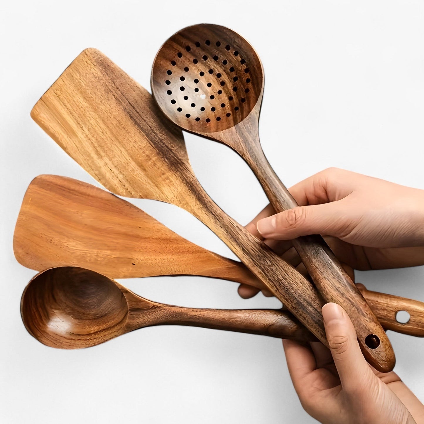 Conjunto De Utensílios De Cozinha – Elegância Natural E Utilização Diária
