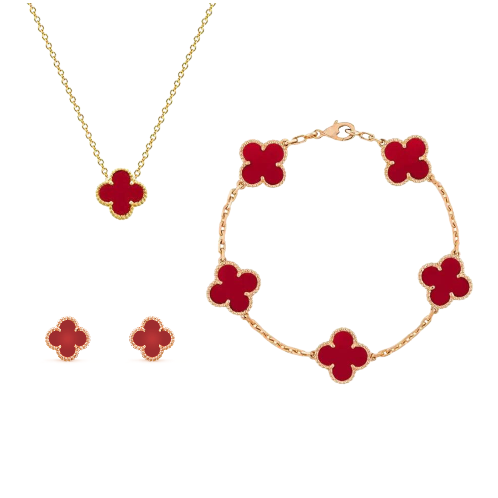 Ensemble De Bijoux – Élégance Dorée En Acier Inoxydable