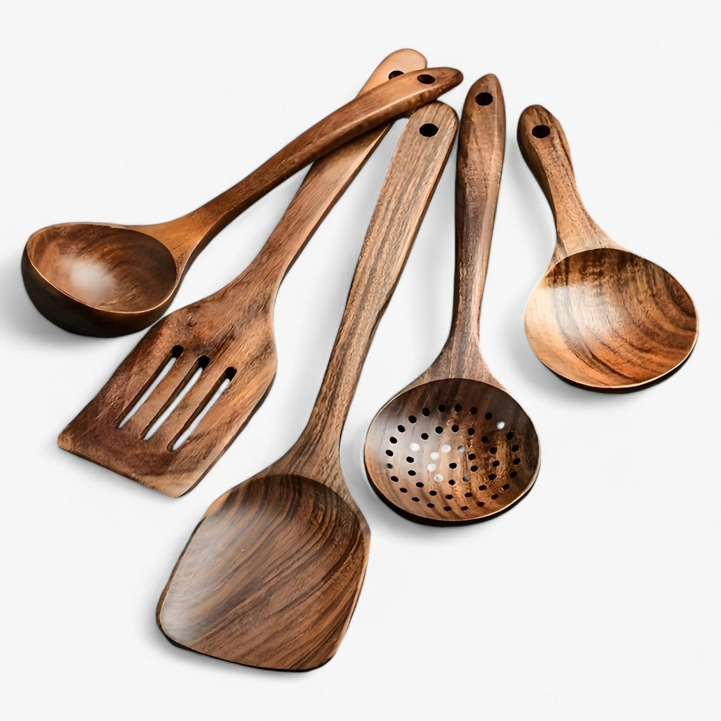 Conjunto De Utensílios De Cozinha – Elegância Natural E Utilização Diária