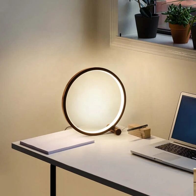 Lampada da Tavolo Circolare con Sensore Tattile – Modernità e Comfort