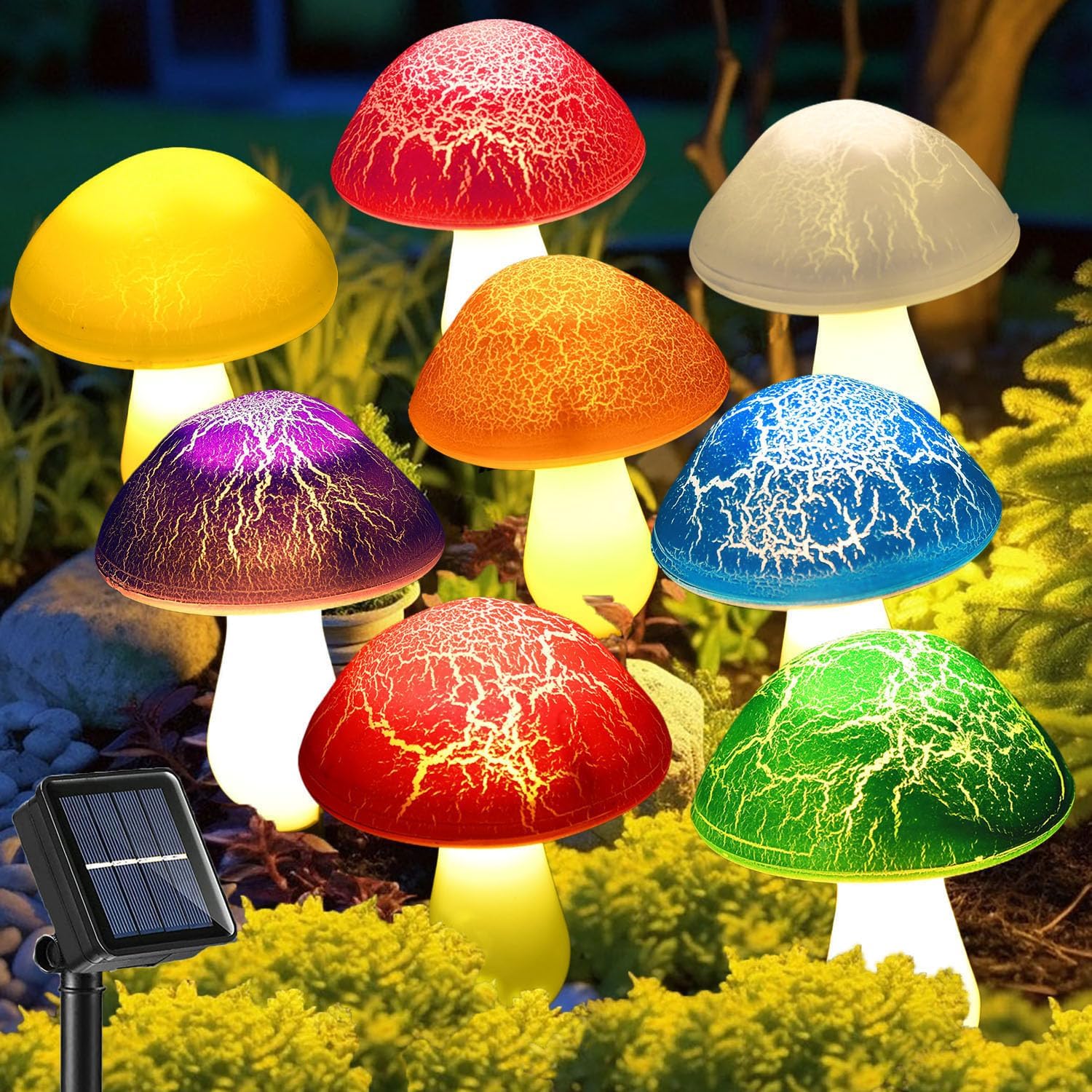 Solarleuchten für den Garten — Leuchtende dekorative Pilze 