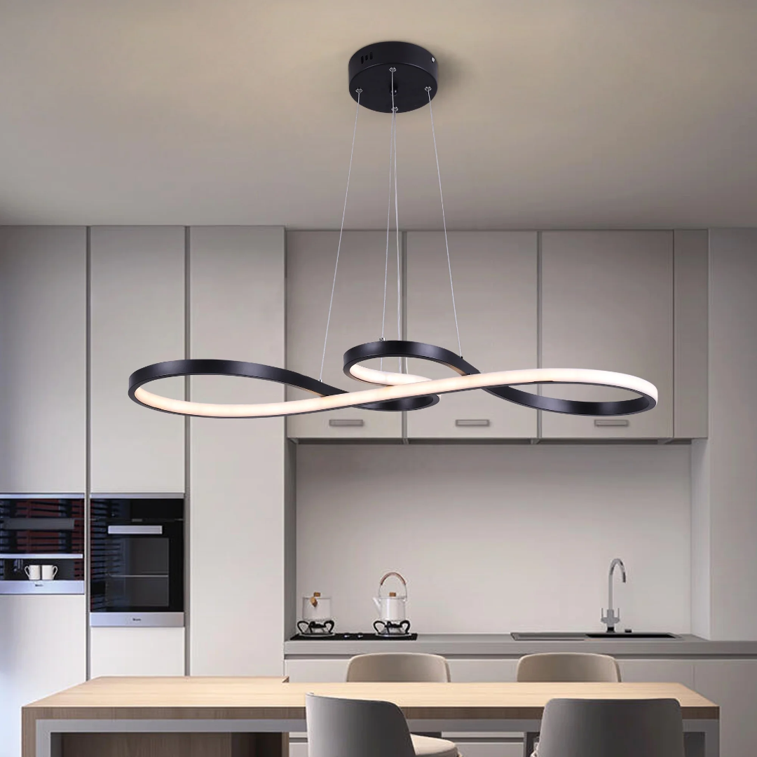 Suspensão LED Moderna em Anéis – Design Elegante e Futurista 