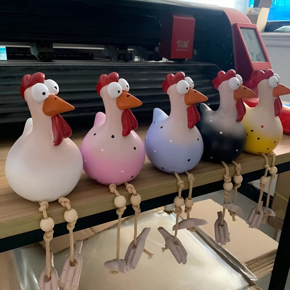 Big-Eyed Rooster Statue - Original Decoration & Fun Details