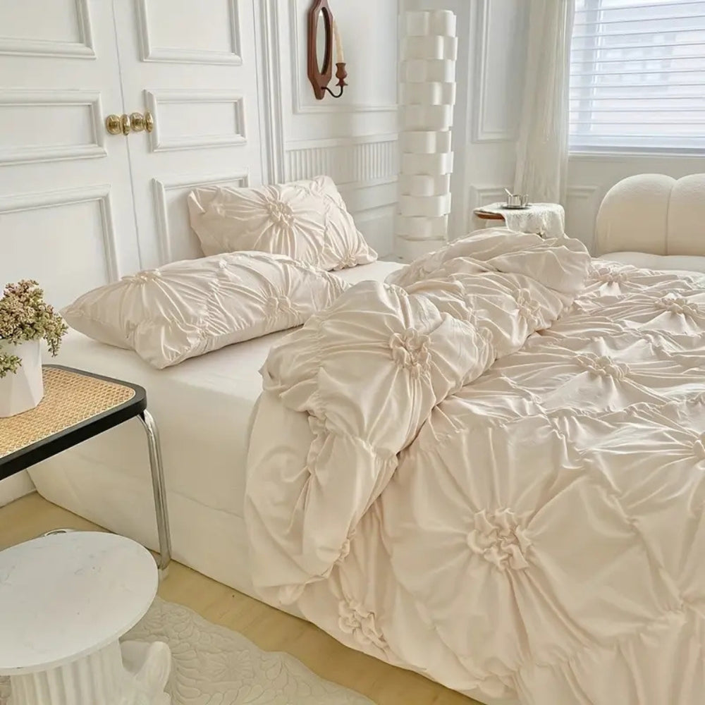 Floral Bed Set With Ruffled Details 