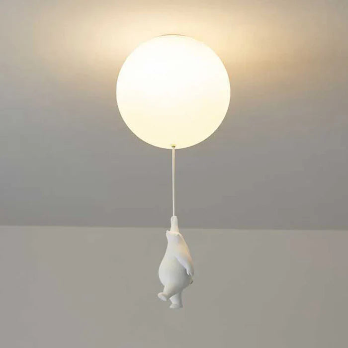 Kinderplafondlamp — Hangende Beren Aan Verlichte Ballonnen 