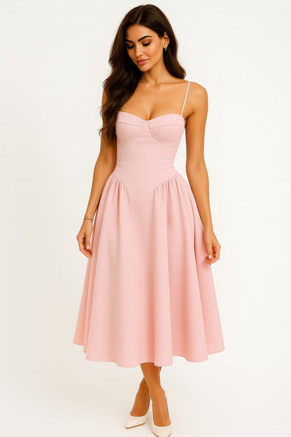 Kind | Structured Midi Dress – Corset Style and Sublimated Silhouette 