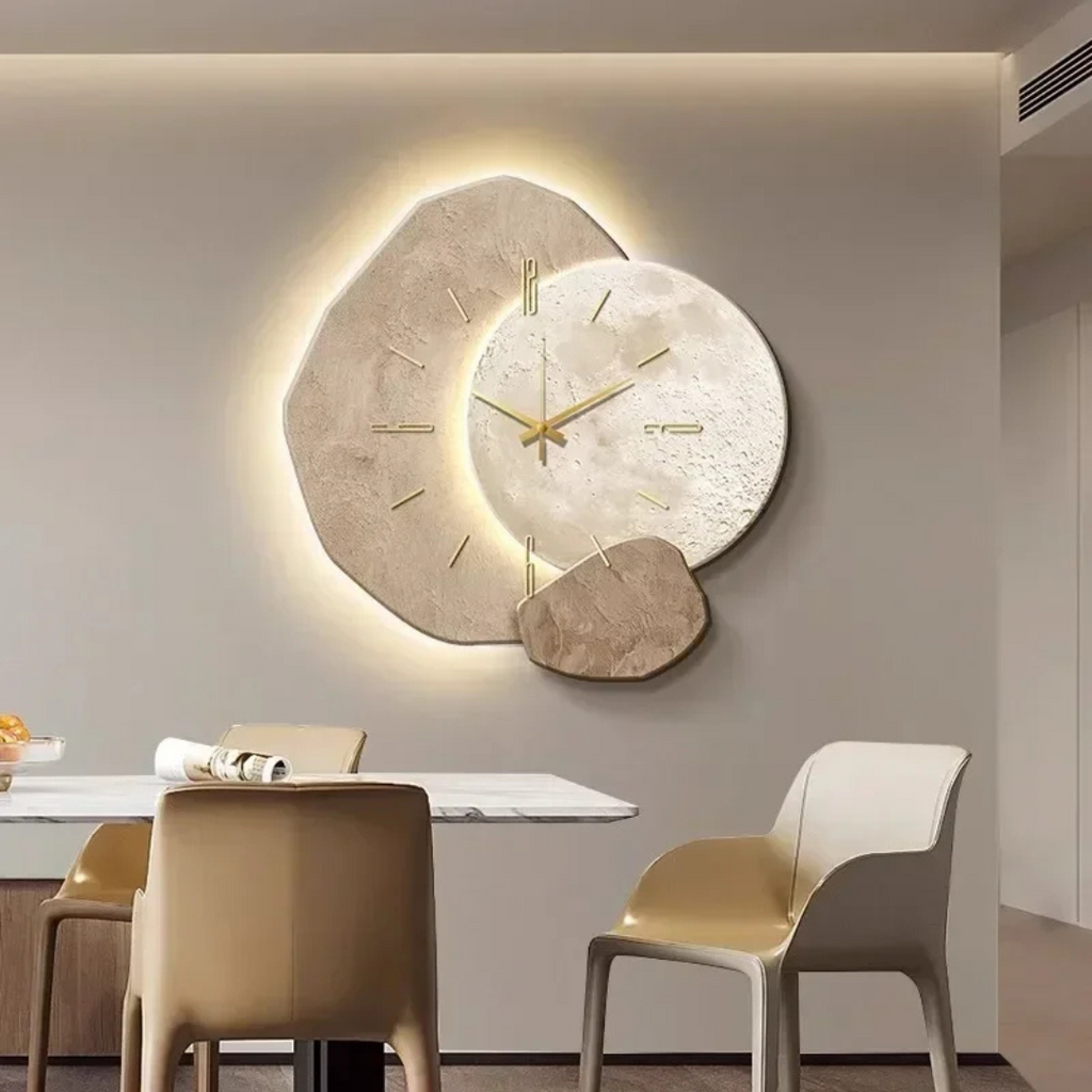 Velké nástěnné hodiny – Moderní design a ambientní LED osvětlení 