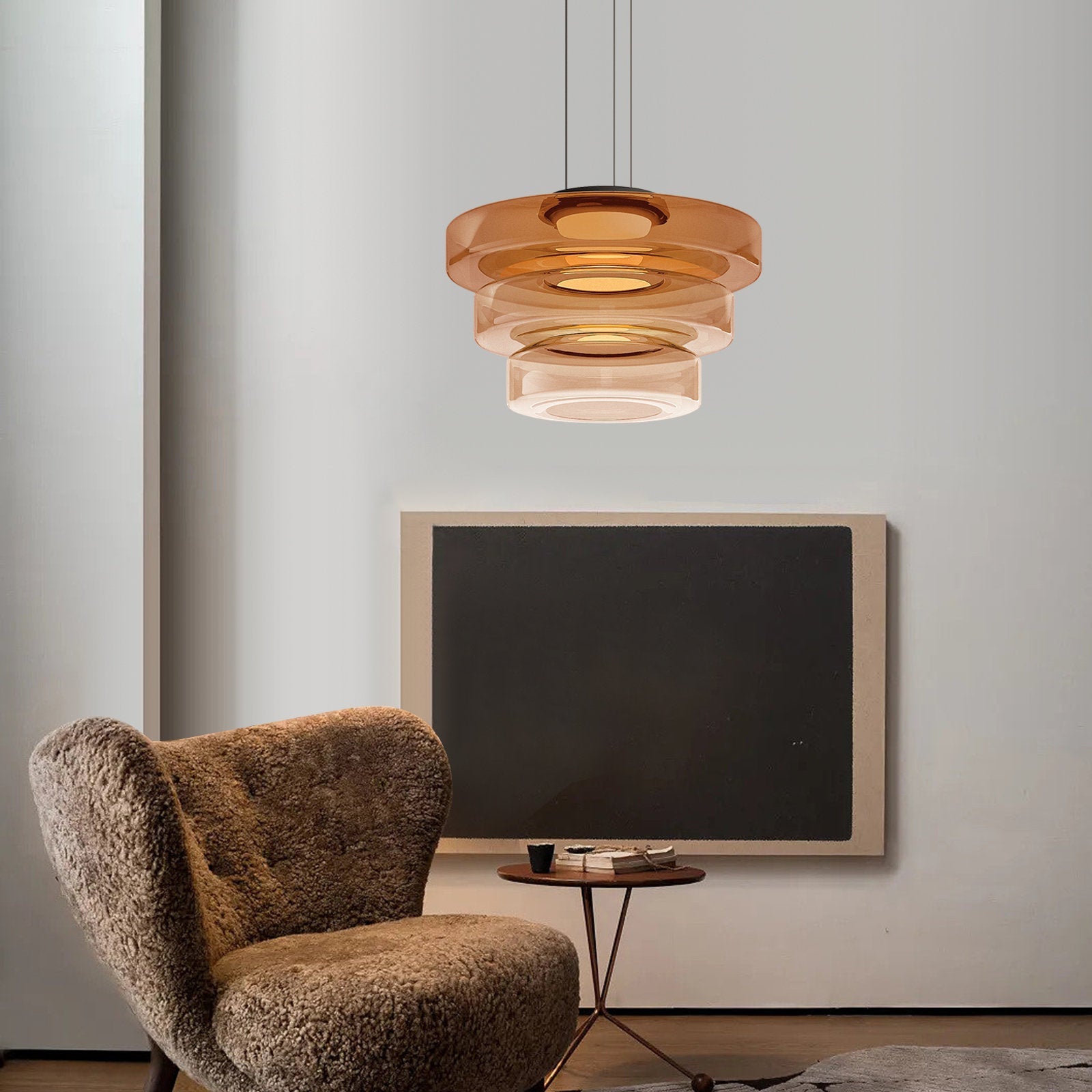Lampă suspendată din sticlă în stil Bauhaus - Eleganță și modernitate