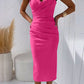 Lydie | Elegant Fitted Dress – Thin Straps and Crossed Neckline 