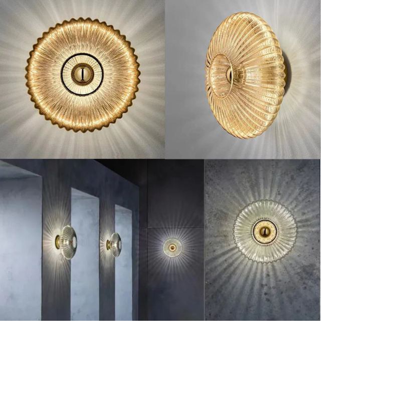 Vegglampe i bølget glass – eleganse og mykt lys 
