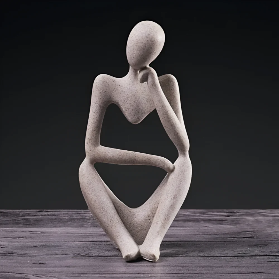 Abstracte Sculptuur Denker – Contemplatieve Elegant En Modern Ontwerp 