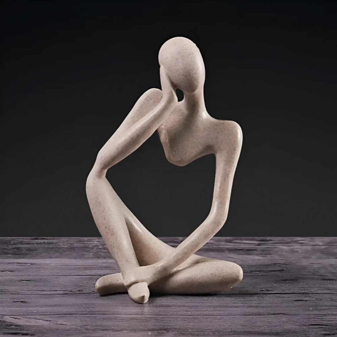 Abstracte Sculptuur Denker – Contemplatieve Elegant En Modern Ontwerp 