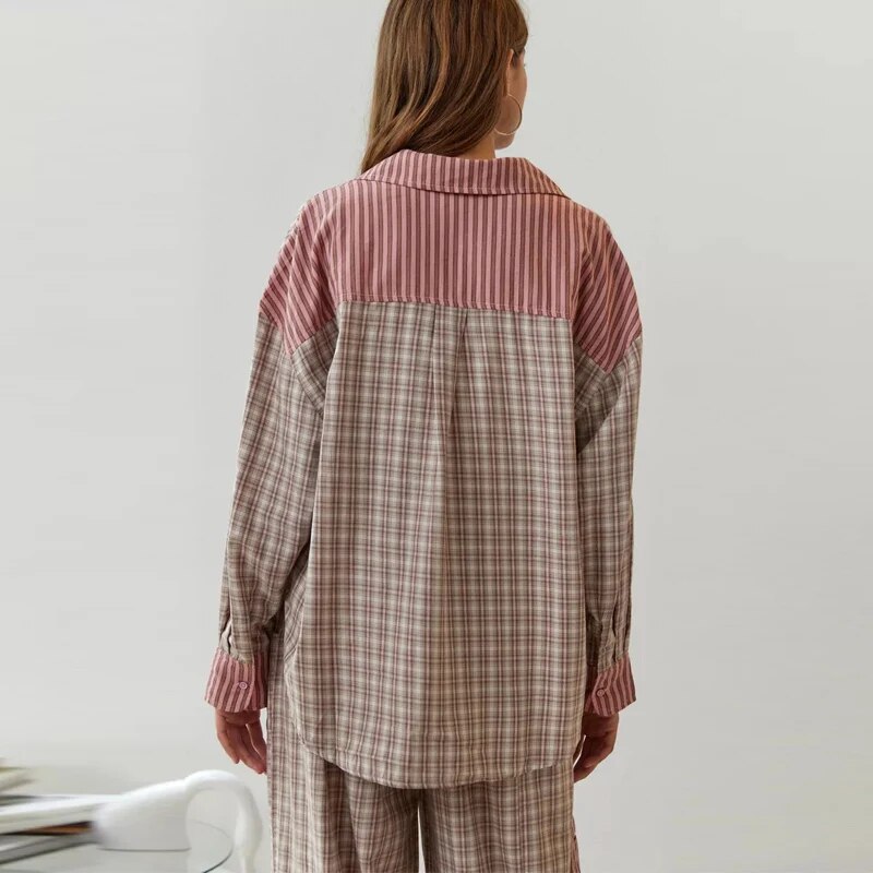 Charlotte | Pijama Confort Chic A Rayas Y Cuadrados 