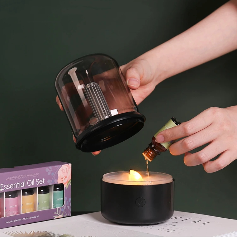 Lâmpada Difusora de Aromas — Ambiente de Chama Acalmante 