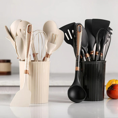 Silikon-Kochgeschirr-Set - Festigkeit, Flexibilität & Modernes Design
