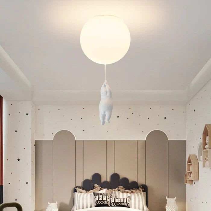 Kinderplafondlamp — Hangende Beren Aan Verlichte Ballonnen 