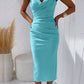Lydie | Elegant Fitted Dress – Thin Straps and Crossed Neckline 