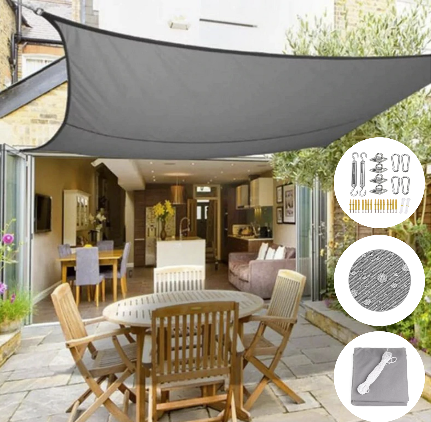 Telo Ombreggiante Impermeabile – Protezione Solare ed Eleganza per Giardino 