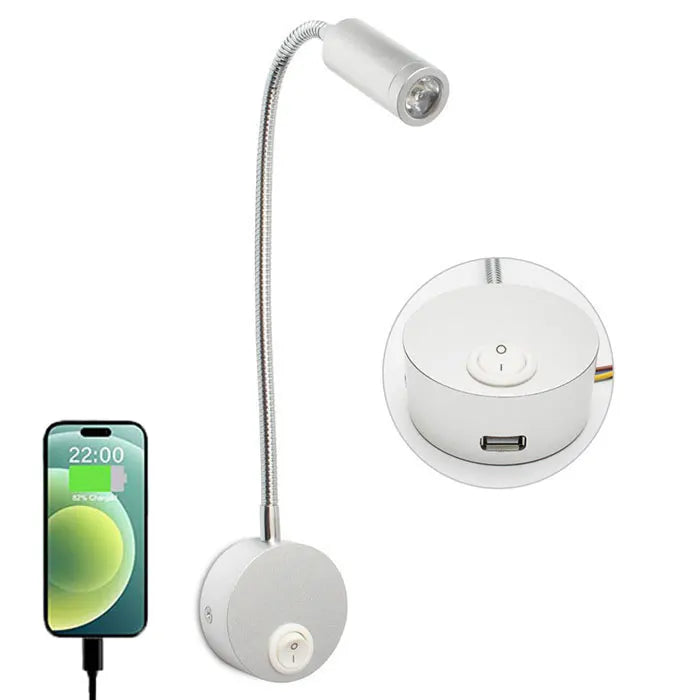Lampada da parete flessibile a LED - Mobilità, eleganza e luce mirata
