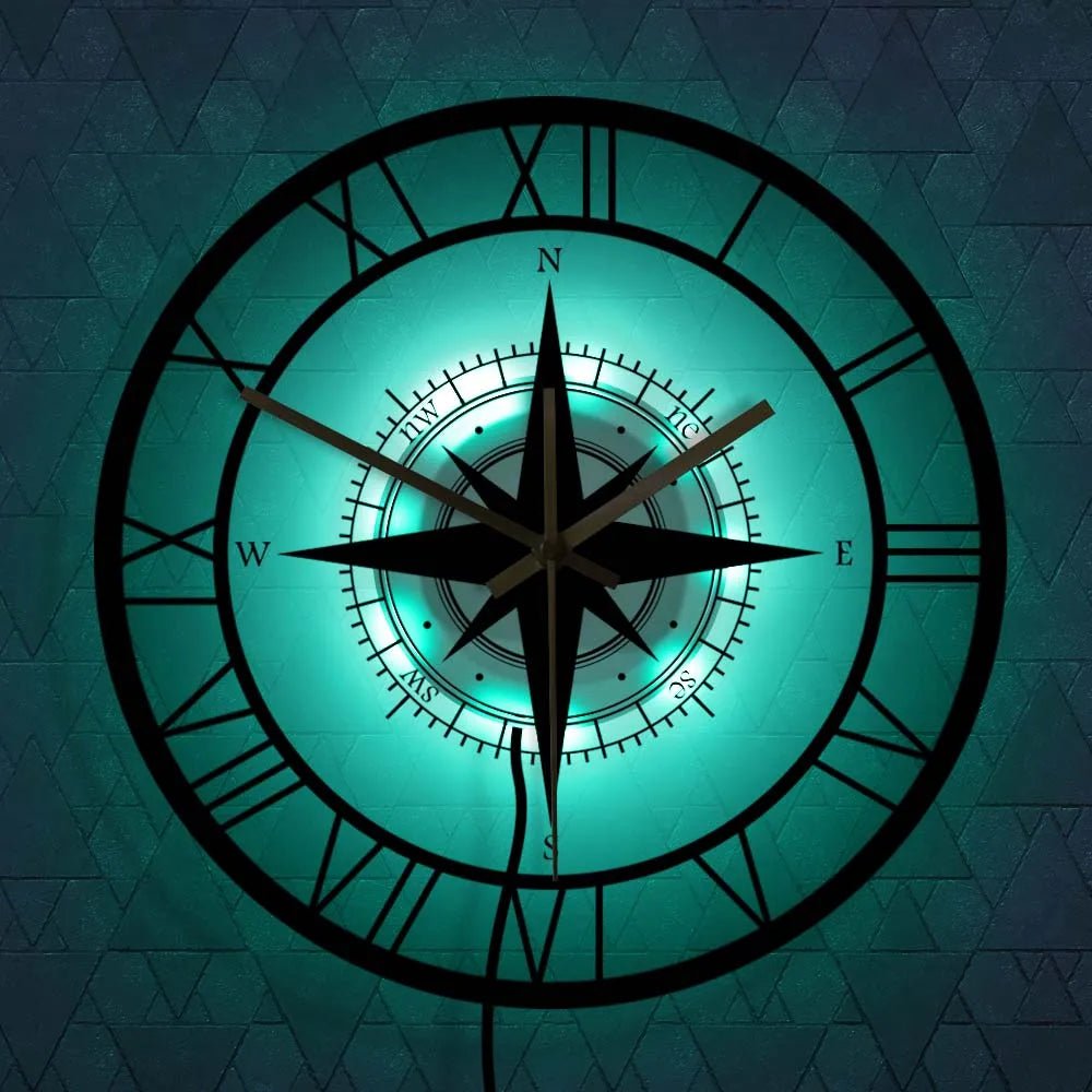 Horloge Murale Boussole Nautique – Touche Décorative Chic Et Fonctionnelle