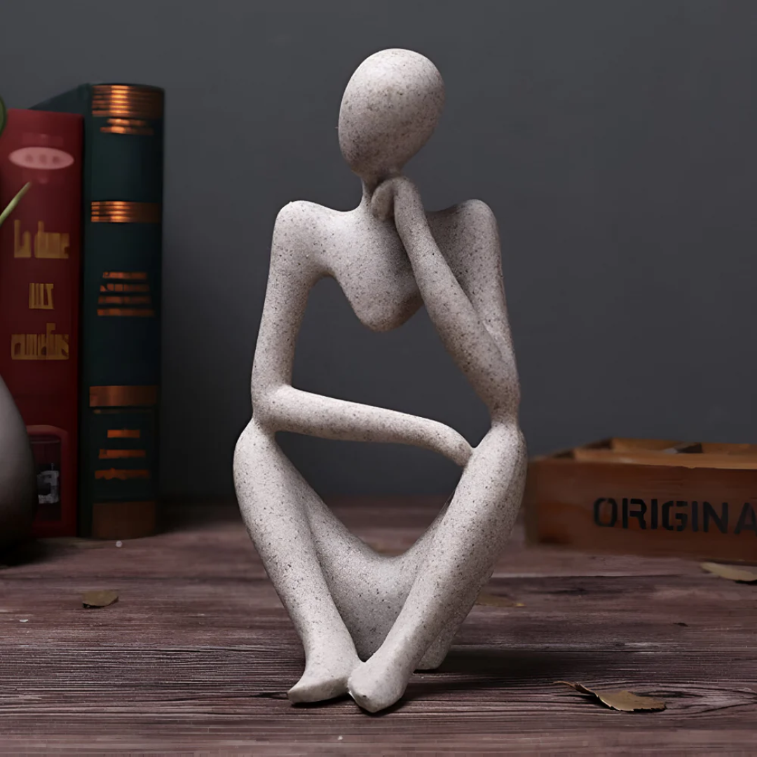 Abstracte Sculptuur Denker – Contemplatieve Elegant En Modern Ontwerp 